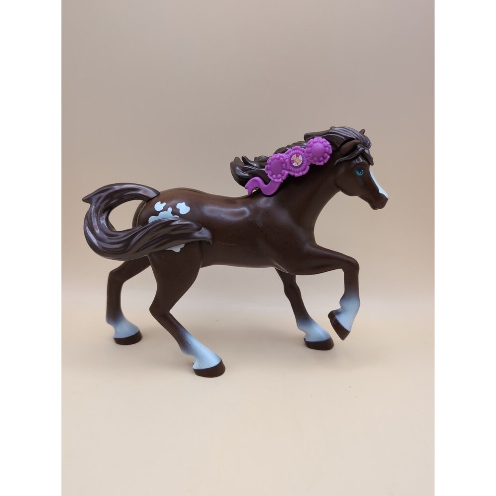 2021 Winner’s Stable Toffee Brown Horse Figure Purple Ribbon Mane